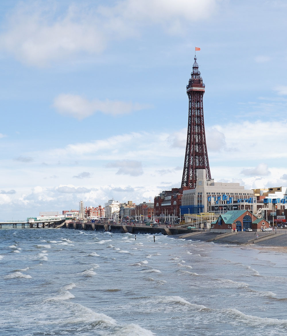 blackpool tower with the sea